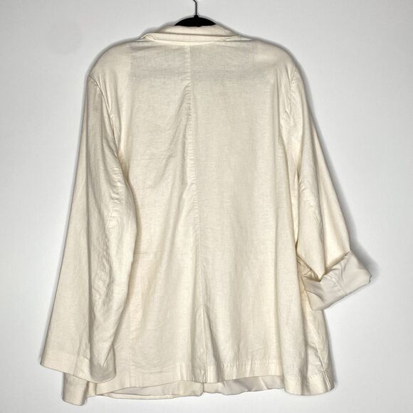 Lane Bryant Linen Blend Roll Tab Sleeve Blazer Women's Plus Size 26 - Picture 6 of 7